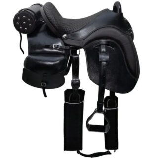 Montura Australiana Cuero De Búfalo 16 Pulgadas Negro