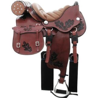 Montura Australiana 16 Pulgadas Búfalo Con Alforjas & Porta Botella Havana