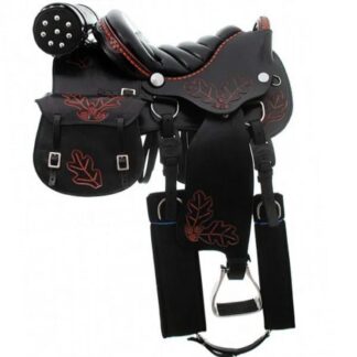 Montura Australiana 16 Pulgadas Búfalo Con Alforjas & Porta Botella Negro